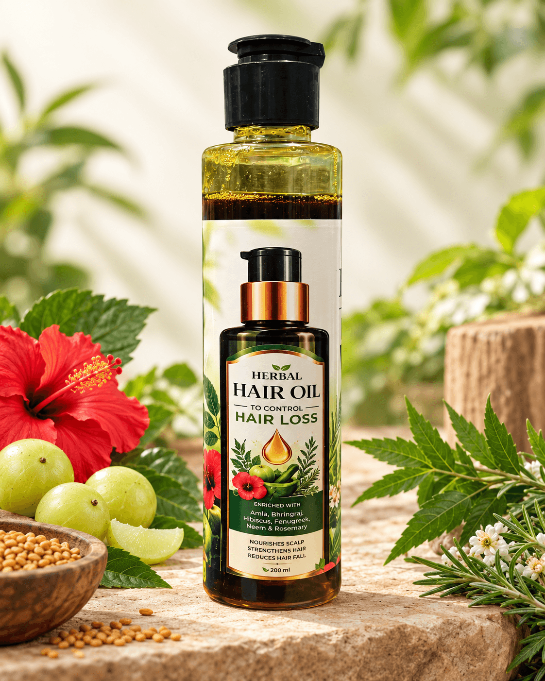 Kanwal Herbal Hair Oil 200ml real bottle front view